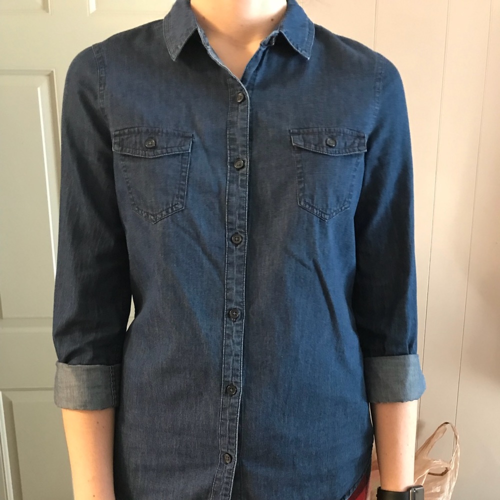 Button Up Denim Blouse! Multiple Ways To Wear It! - image 2